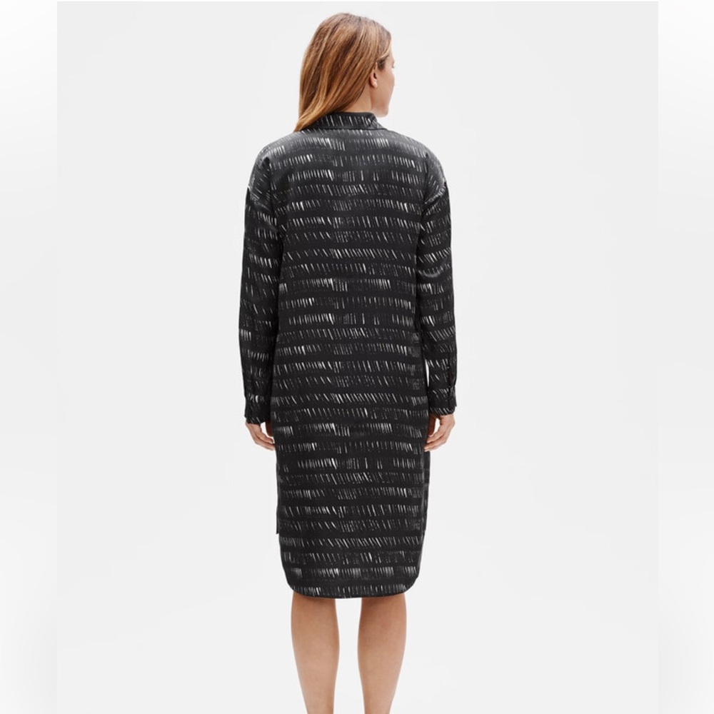 Eileen Fisher Silk Organic Cotton Dash Shirtdress - Picture 3 of 7